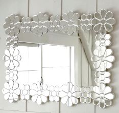 Floral and Hexagon Frame Mirror